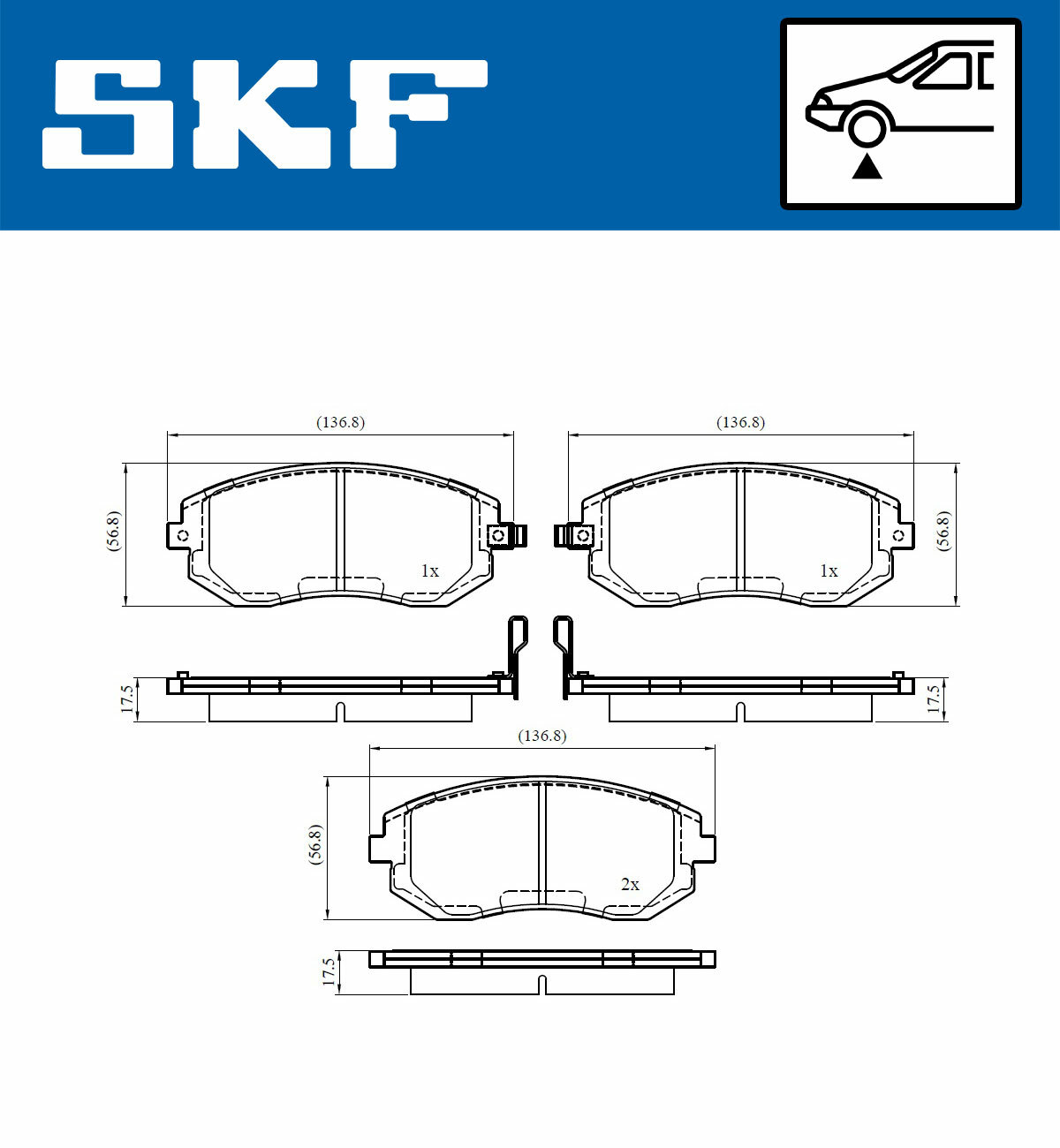 Sada brzdových platničiek kotúčovej brzdy SKF